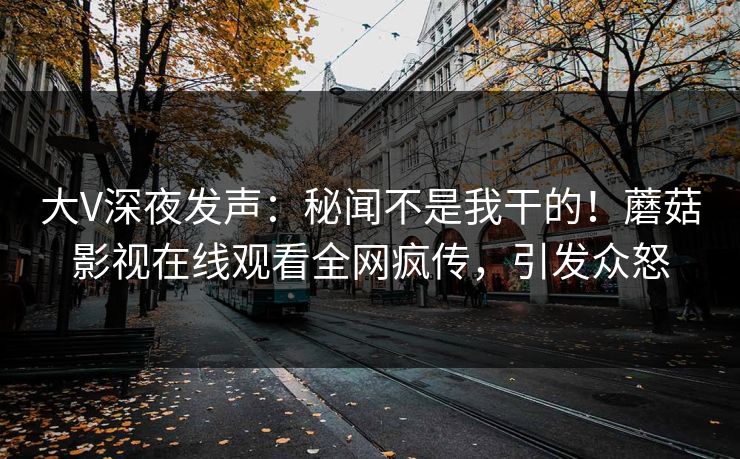 大V深夜发声：秘闻不是我干的！蘑菇影视在线观看全网疯传，引发众怒